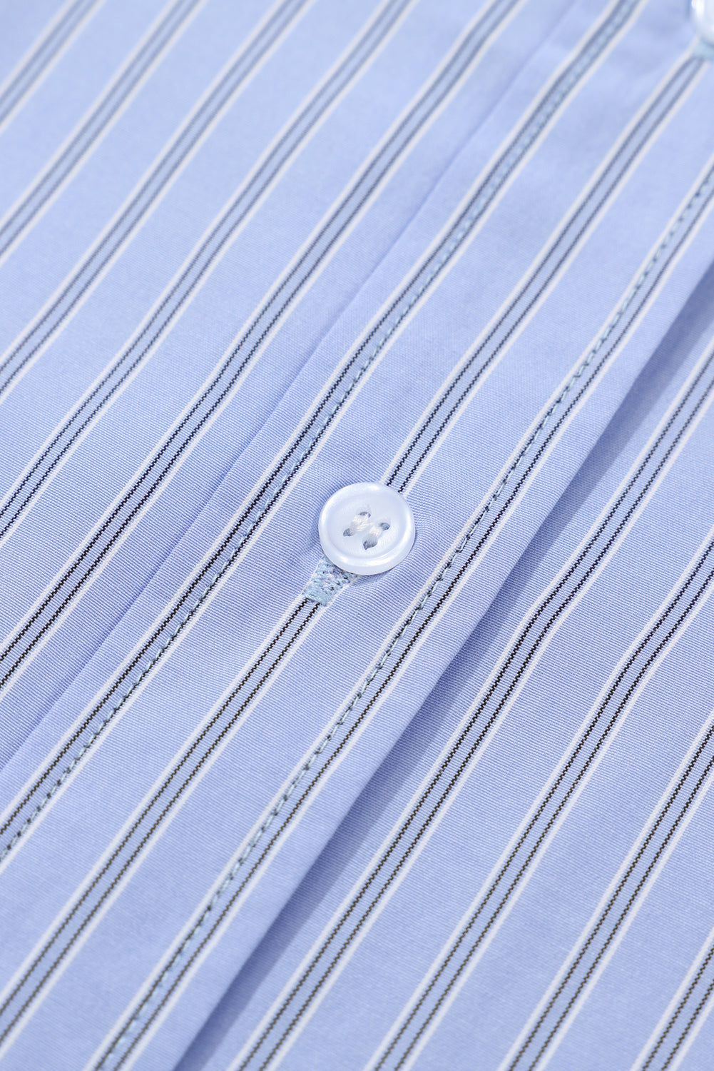 Green Stripe Button Up Oversized Casual Shirt Blouses 274969aa7008473b