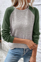 Evergreen Colorblock Raglan Long Sleeve T Shirt Long Sleeve Tops 2845190abf615540