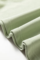 Laurel Green Floral Plaid Mixed Sleeve Raw Edge Relaxed French Terry Top Long Sleeve Tops 2a402aef02143f90