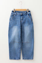 Dusk Blue High Waist Straight Leg Ankle Cropped Jeans Jeans 2b8013611d2293ba