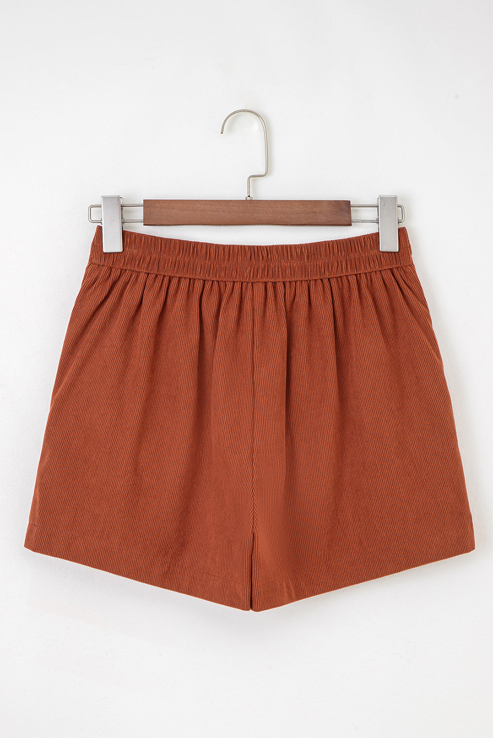 Clay Button Decor Scalloped Edge High Waist Corduroy Shorts Shorts 2bc7b0b150c15515