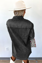 Medium Grey Chest Pocket Raw Hem Denim Loose Shirt Dress Short Dresses 2c00ccb3b0758f8c