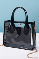 Black PVC PU Leather Chain Strap Clear Shoulder Bag Shoulder Bag 2c8dc168ba8a0d6e