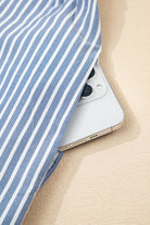 Sky Blue Crisscross Lace Detail Mixed Striped Patchwork Plus Size Dress Plus Size Dresses 2cca540ccec2f5da