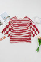 Black Stripe Bowknot Backless T-Shirt T Shirts 2dda947635216b32
