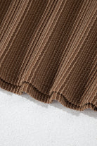 Carbon Grey Corded Long Sleeve Top and High Waist Shorts Set Two Piece Shorts Sets 2e6fc6617f907c1c