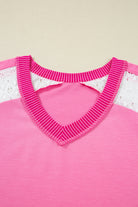 Bonbon Lace Patchwork Corded Trim Plus Size Long Sleeve Top Plus Size Tops 2e966c97e7f3da9a