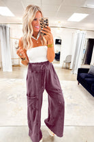 Medium Grey Mineral Wash Knot High Waist Raw Hem Pants Pants 2eb347c335f6c337