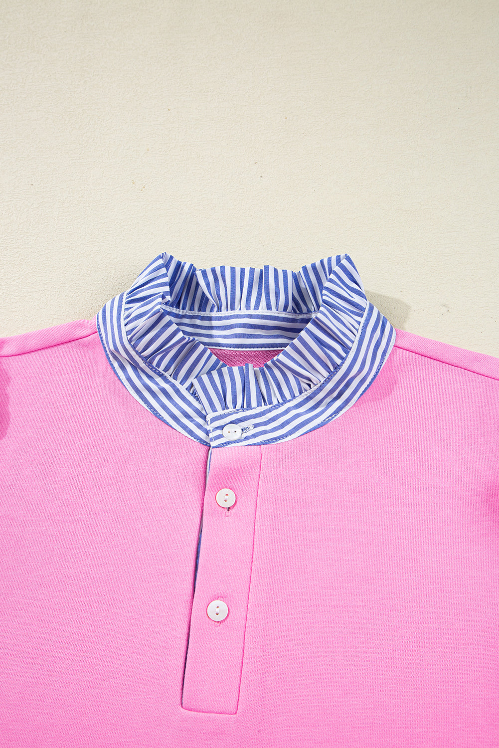 Pink Striped Collar Long Sleeve Ruffle Hem Dress Short Dresses 2eed140c83a5f149