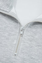 Black Zip Collar Long Sleeve Top Drawstring Pants Set Two Piece Pants Sets 2f268b4d02d2fb23