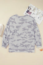 Multicolour Camouflage Print Round Neck Plus Size Sweatshirt Plus Size Tops 30b466eaf85bd258