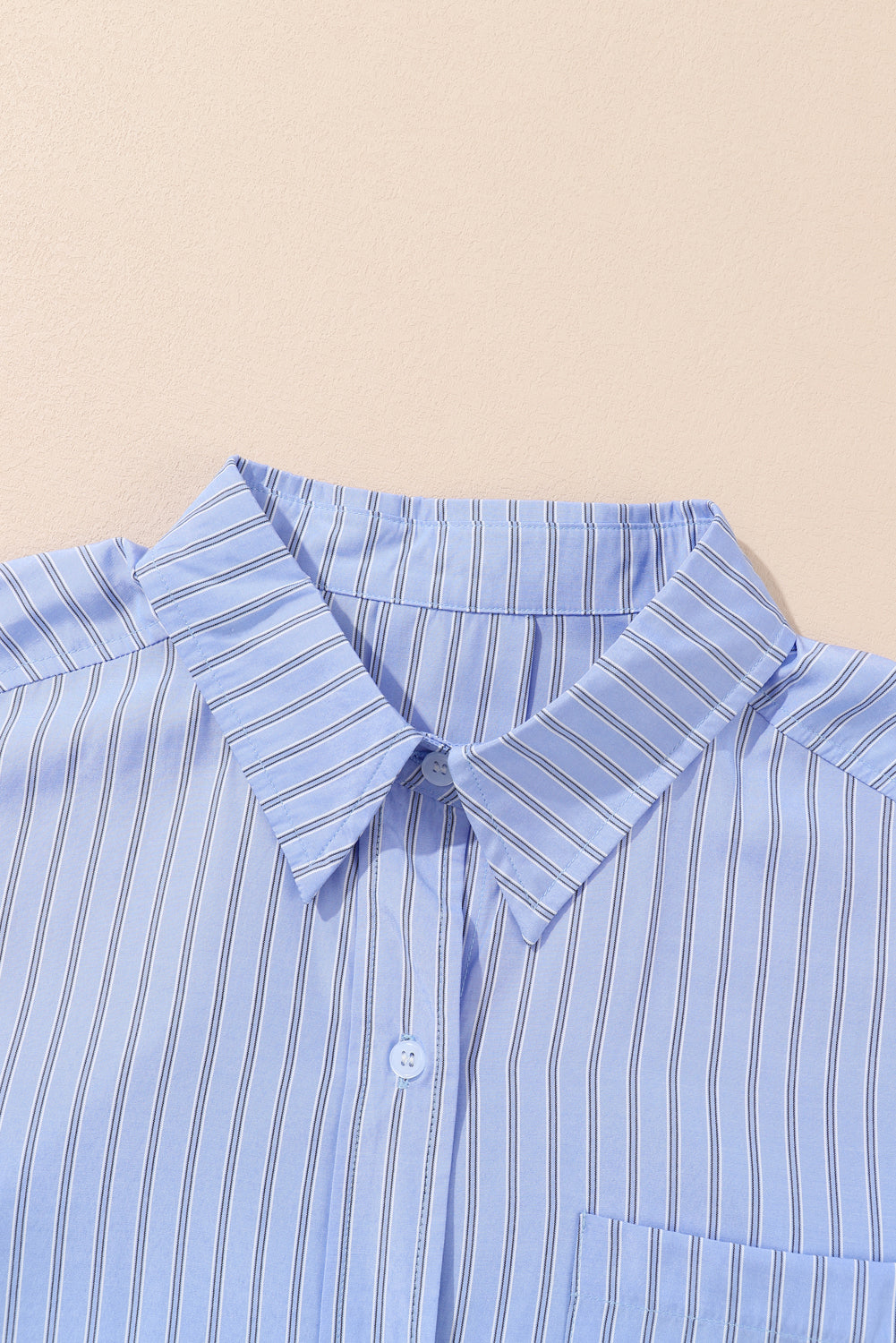 Green Stripe Button Up Oversized Casual Shirt Blouses 31232c20e665b01f