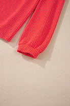 Carbon Grey Corded Long Sleeve Top and High Waist Shorts Set Two Piece Shorts Sets 32368685e65044e3