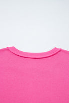 Bright Pink Raw Edge Henley Pullover and Jogger Pants Set Two Piece Pants Sets 334e2bb65b3a7c2e