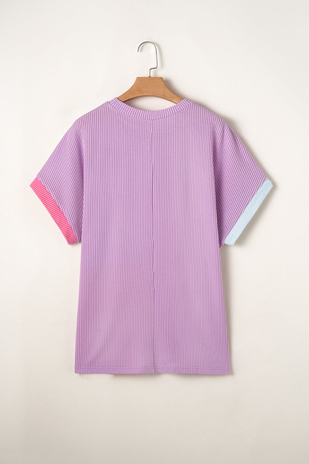 Rose Red Leopard Colorblock Patchwork Corded Plus Size T Shirt Plus Size Tops 341db861fcc47f72