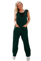 Evergreen Corduroy V Neck Patched Pocket Sleeveless Jumpsuit Jumpsuits 34de1a47b02478b1