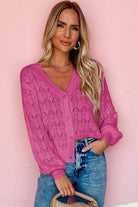 Rose Lightweight Buttoned Front Crochet Cardigan Cardigans 3522fb51cf009e7f
