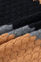 Khaki Colorblock High Neck Baggy Sweater Sweaters 354d7ea60ec39e1b