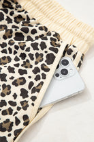 Brown Leopard Print Contrast Trim Two Piece Shorts Set Two Piece Shorts Sets 35b8c542ec9eab8f