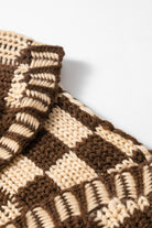 Orchid Petal Colorblock Checked Open Front Knitted Cardigan Cardigans 35e0ce3d3861df18