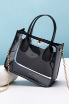 Black PVC PU Leather Chain Strap Clear Shoulder Bag Shoulder Bag 365f478ccf1b3279