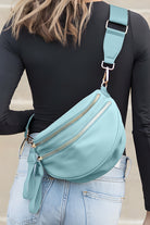 Bright Pink Strap Double Zipper Crossbody Bag Crossbody Bags 36a3934438957b62