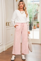 Pink Flower Patch Mineral Washed Cropped Wide Leg Pants Pants 373cda4bc7cf0e03