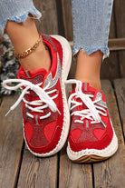 Fiery Red Rhinestone PU Leather Platform Casual Sneakers Sneakers 37cb86d684ca5581