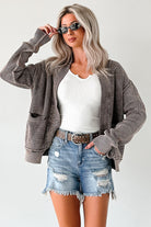 Dark Brown Mineral Wash Exposed Seam Patchwork Knit Cardigan Cardigans 388998197f06723e