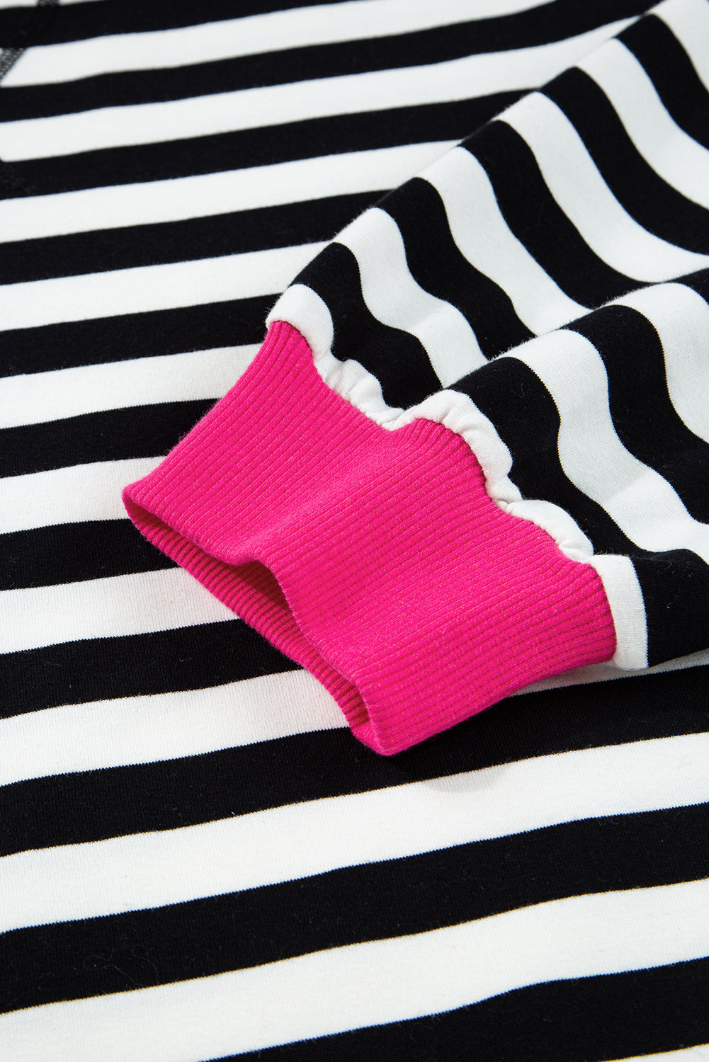 Black Stripe Contrast Edge Pullover and Shorts Plus Size Set Plus Size Matching Sets 38a0d951718c93db