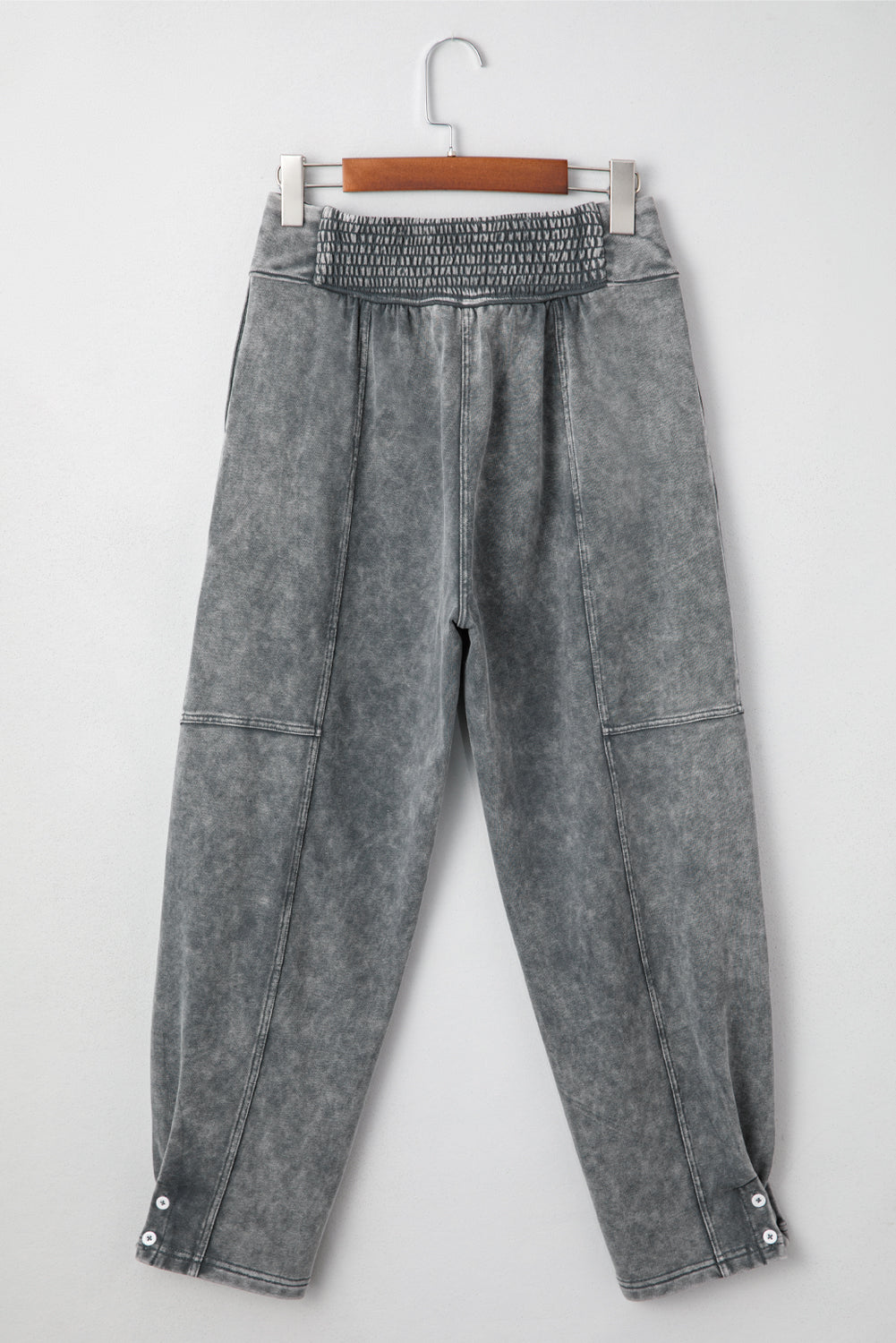 Medium Grey Mineral Wash Jogger Style High Waist Pants Pants 392b833a52acb9c7