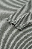 Green Bay Twisted Rib Exposed Seam Detail Long Sleeve Loose Top Long Sleeve Tops 39c41a4e98d6e3a3