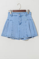 Dusk Blue Flared Denim Shorts Shorts 3af735bceba5894b