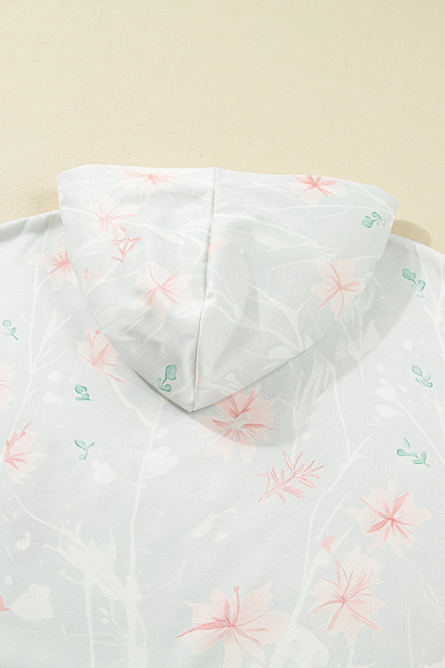 Gray Floral Print Plus Size Loose Hoodie Plus Size Sweatshirts & Hoodies 3b45041fc1a527ff