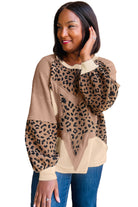 Light French Beige Star Leopard Patchwork Sweatshirt Sweatshirts & Hoodies 3b4a1b587ca6dce9