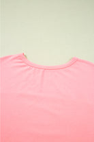 Gossamer Pink Floral Color Block Patchwork Long Sleeve Top Long Sleeve Tops 3db14be235f0e668