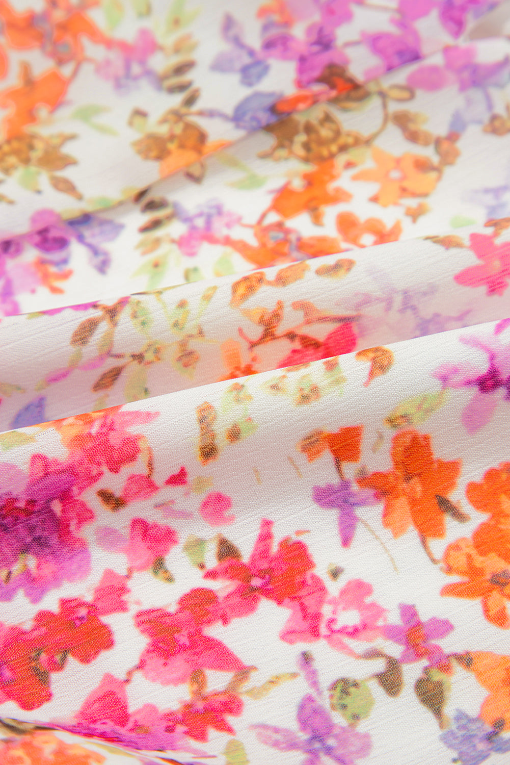 Red Floral Print Notched V Neck Puff Sleeve Tiered Mini Dress Short Dresses 3e2574d9e0101164