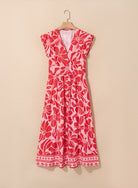 Red Boho Floral V-Neck Ruffle Shoulder Maxi Dress Maxi Dresses 3ebab70d216abe05