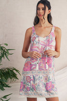 Multicolour Boho Floral Tassel Tie U Neck Mini Dress Short Dresses 3efd28533ec62293