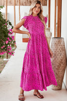 Rose Red Leopard Print Ruffle Sleeveless Maxi Dress Maxi Dresses 3f2ac0e070f449bf