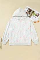 Gray Floral Print Plus Size Loose Hoodie Plus Size Sweatshirts & Hoodies 3ffdfdad8b50c07a