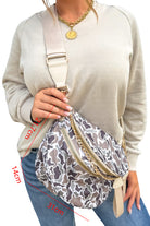 Coffee Leopard Print Double Zipper Crossbody Bag Crossbody Bags 40914bacdc7da92d
