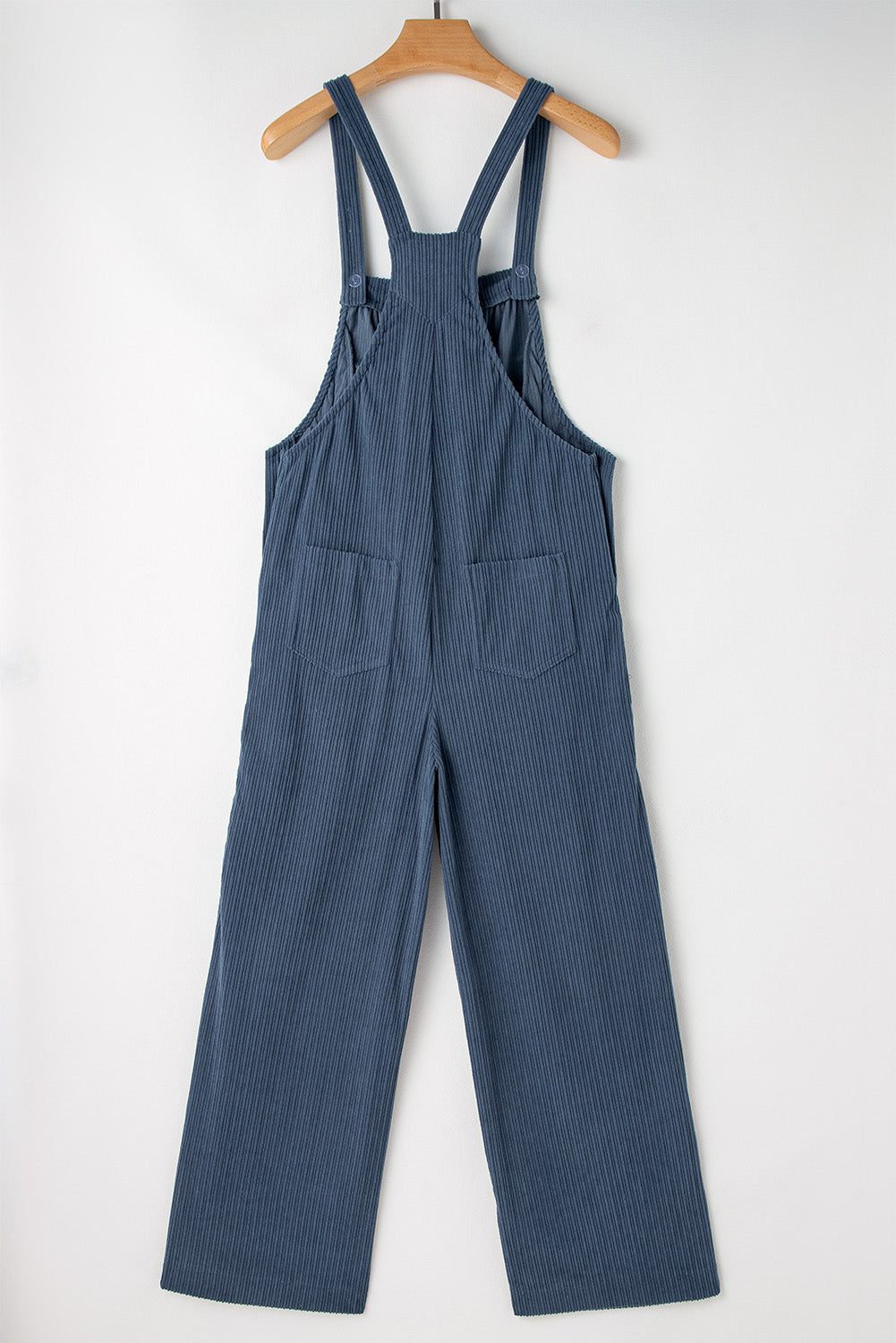 Jungle Green Plain Pocketed Loose Fit Corduroy Overalls Jumpsuits 4097c924edff3b5d