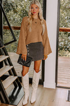 White Hollowed Detail Wide Sleeve Loose Pullover Sweater Sweaters 40a1c190e7b0c890