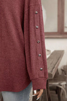 Wild Ginger Plus Size Ribbed Button Decor Long Sleeve Top Plus Size Tops 411fb9624bb624ab