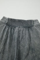 Medium Grey Mineral Wash Jogger Style High Waist Pants Pants 4177bc15a0782b14