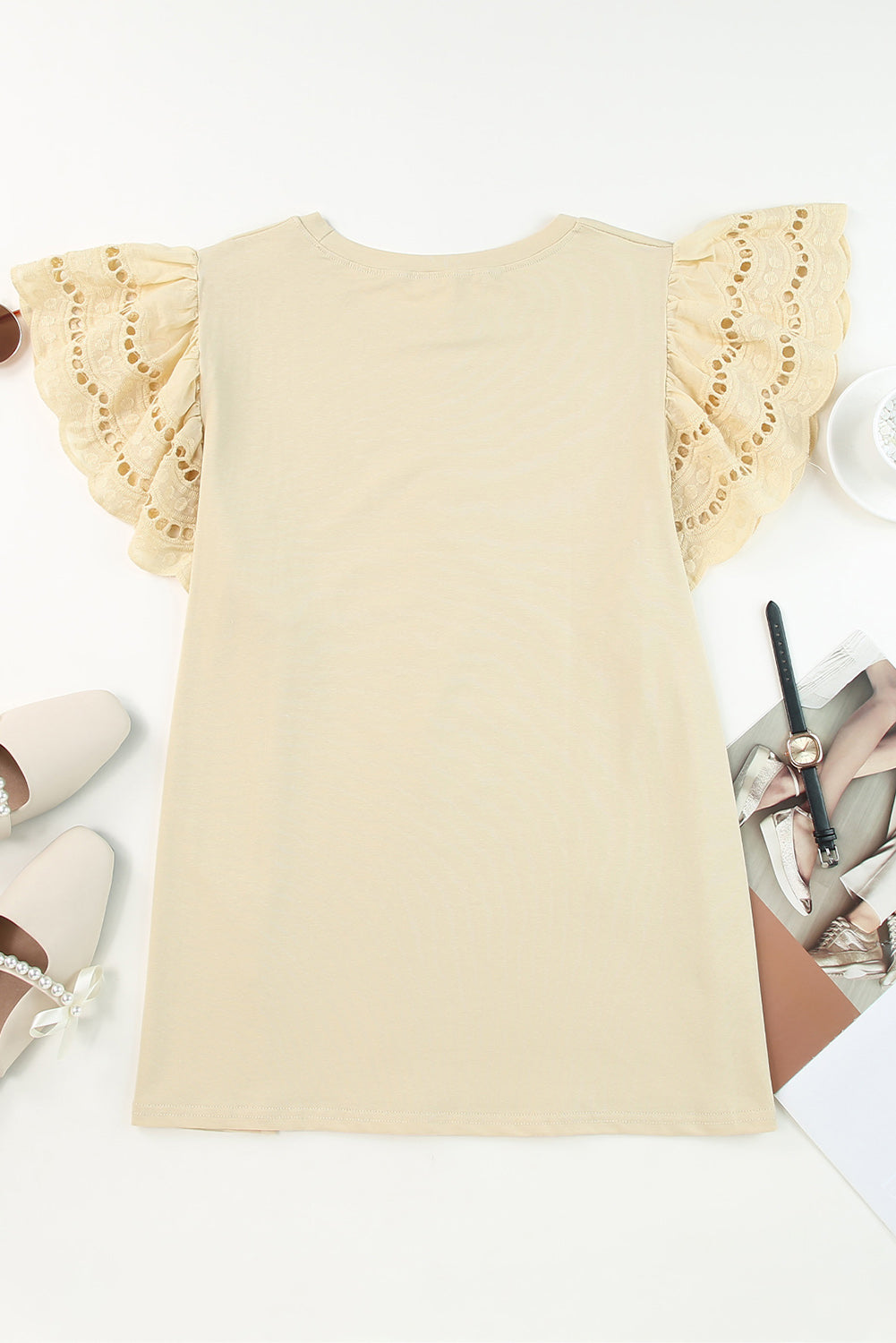 Gray Plus Size Flutter Sleeve Top Plus Size Tops 41aa4439af74166c