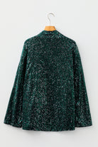 Evergreen Glitter Sequin Open Front Long Sleeve Top Long Sleeve Tops 41c4c48fbede593d