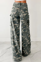 Green Camo Multi Pocket Cargo Wide Leg Jeans Jeans 42284670a7d2722c