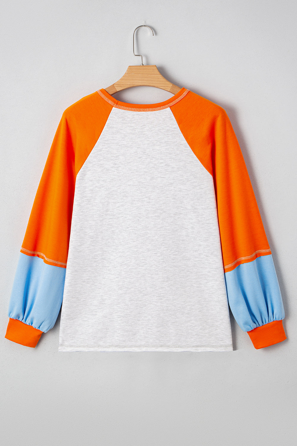 Light Grey Thanksgiving Turkey Graphic Sequins Patch Color Block Raglan Sleeve Top Graphic Apparel 42f787317c6d4dc3